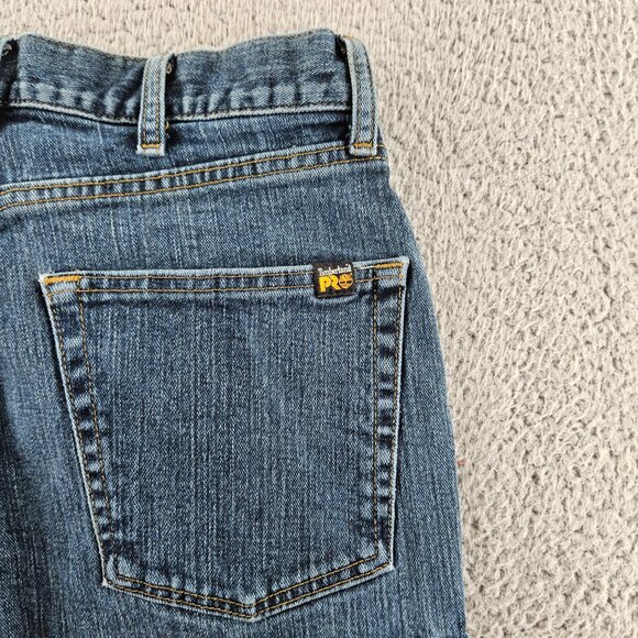 Timberland Pro Jeans Mens 32x34 Blue Straight Leg Workwear Heavy Denim - Picture 15 of 16
